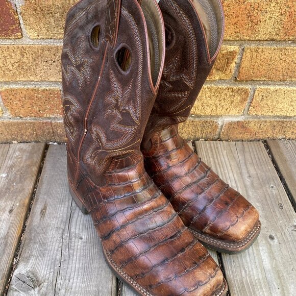 Double-H Boots Men's Size 8.5 Wide Roper Western Cowboy Leather Designer Boot - Picture 5 of 13